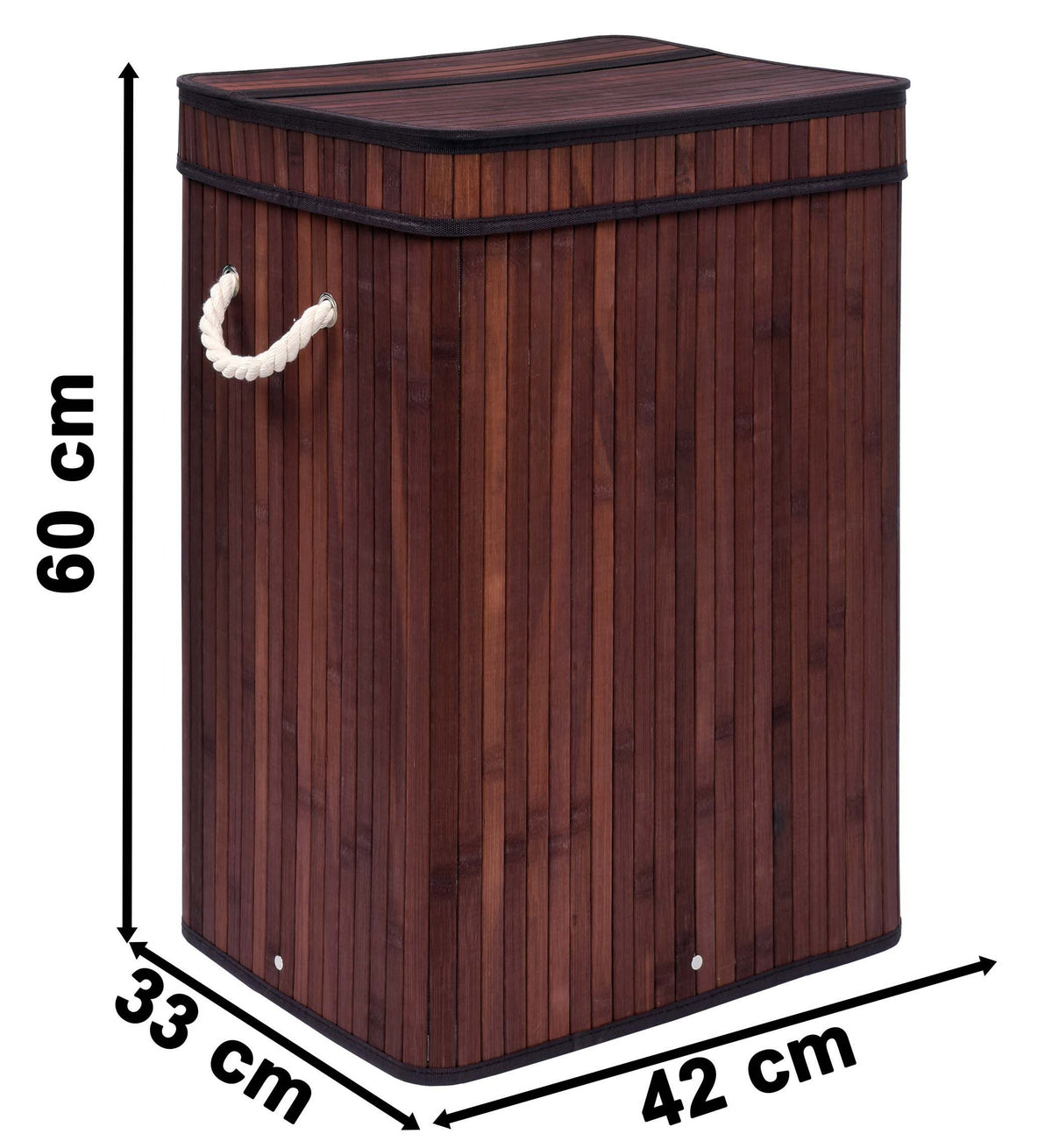 Koš na prádlo bambusový s víkem SOREN 80L wenge