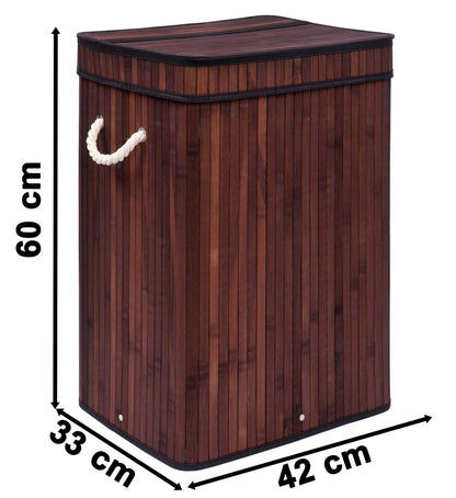 Koš na prádlo bambusový s víkem SOREN 80L wenge