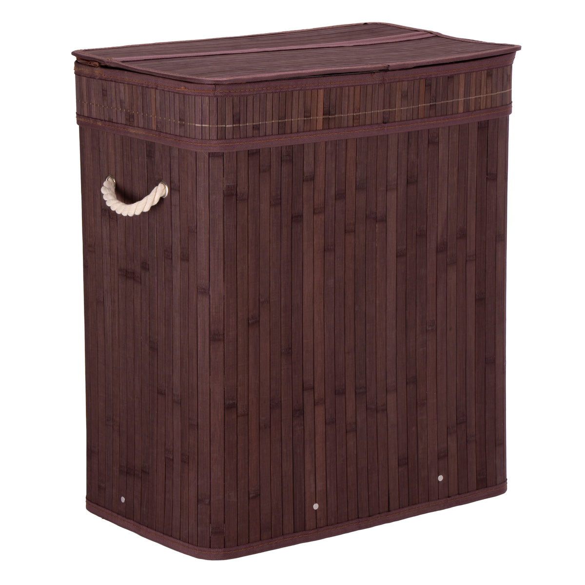 Koš na prádlo bambusový s víkem 100L wenge