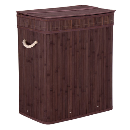 Koš na prádlo bambusový s víkem 100L wenge
