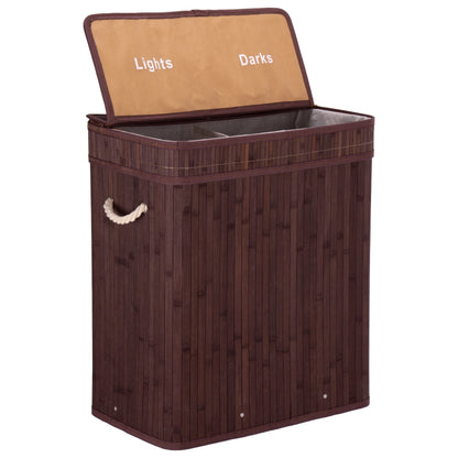 Koš na prádlo bambusový s víkem 100L wenge