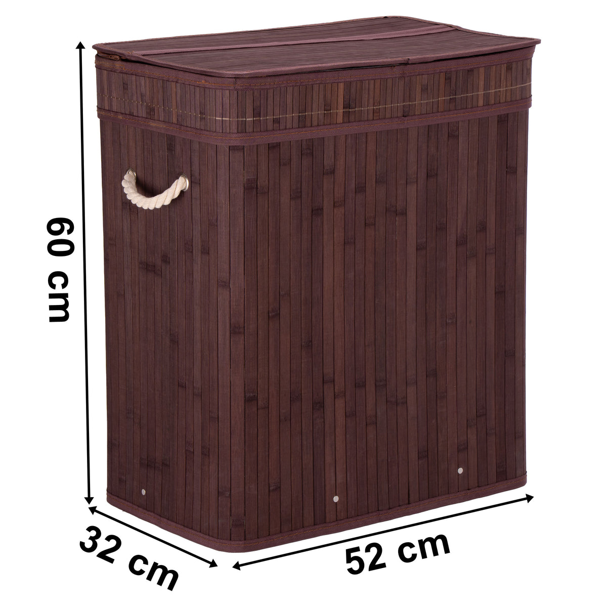 Koš na prádlo bambusový s víkem 100L wenge