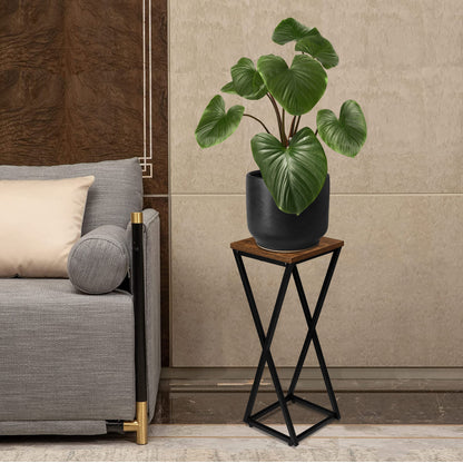 Loftový stojan na květiny KONEL RUSTIC loft černý 62 cm
