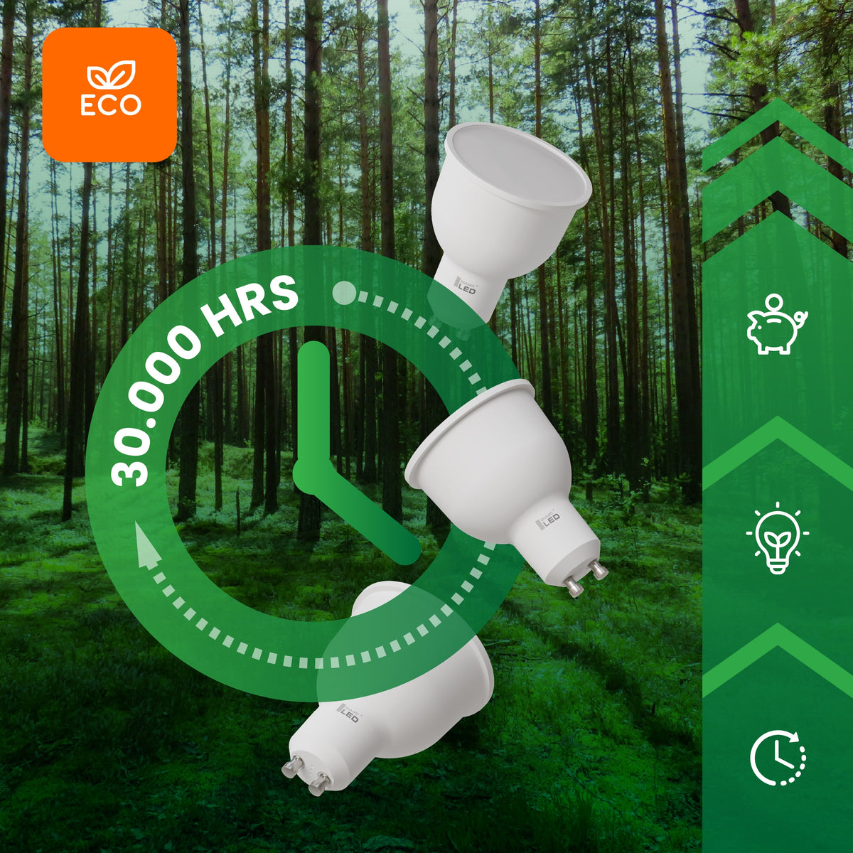 LED žárovka GU10 230 V, 12 W, 4000 K