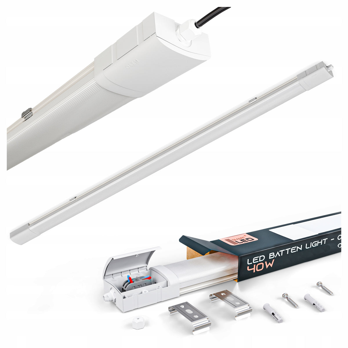 Prachotěsné LED svítidlo 40 W, 6400 lm, 120 cm, IP65