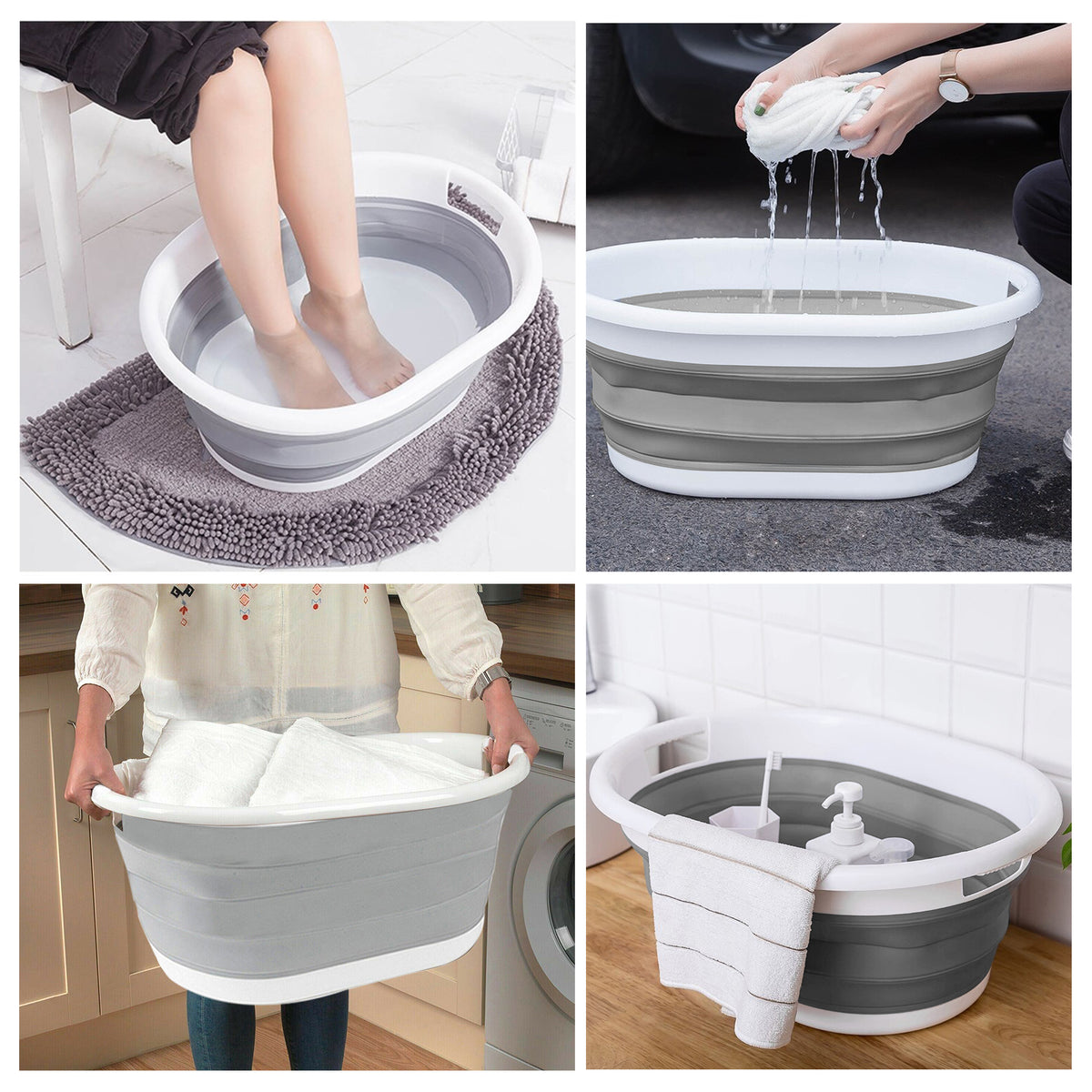 Mísa skládací oválná AIDA cm bílo-šedá COMPACT 25L