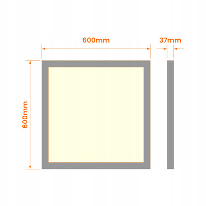 Přisazený LED panel 40 W, 5200 lm, 60 × 60 cm