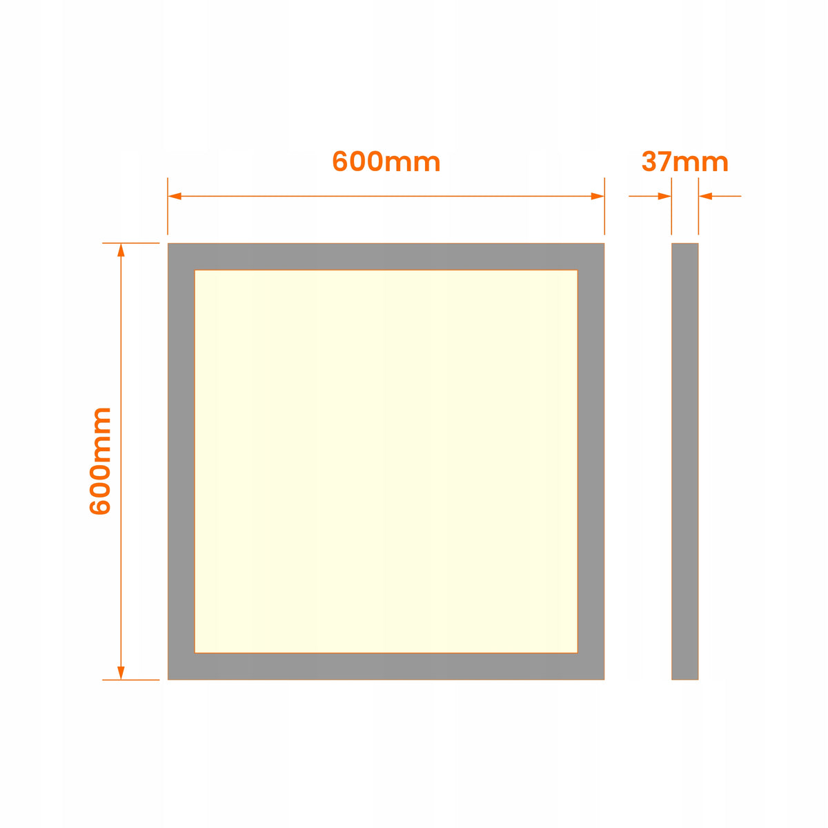 Přisazený LED panel 5200 lm, 60 × 60 cm