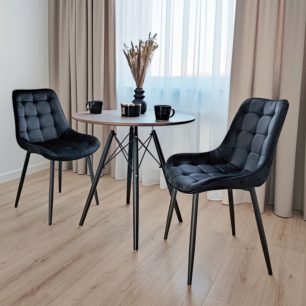 Sametová židle NORMAN Velvet černé