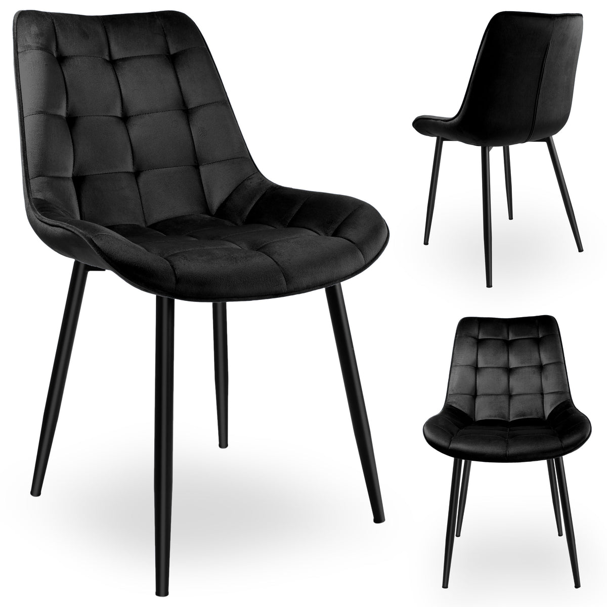 Sametová židle NORMAN Velvet černé