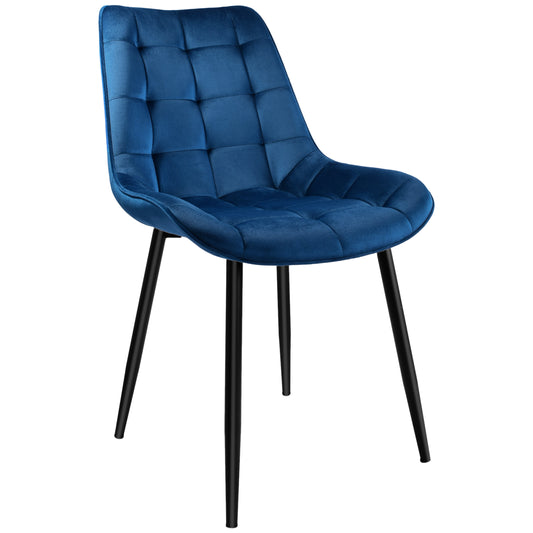 Sametová židle NORMAN Velvet tmavě modré