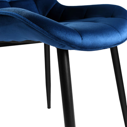 Sametová židle NORMAN Velvet tmavě modré
