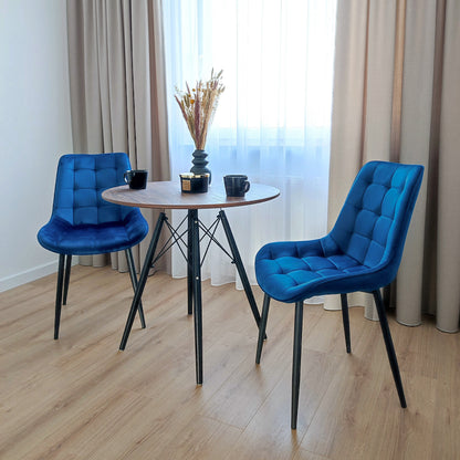 Sametová židle NORMAN Velvet tmavě modré