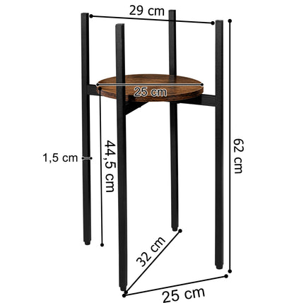 Stojan na květiny loftový Torre Rustic 60 cm černý