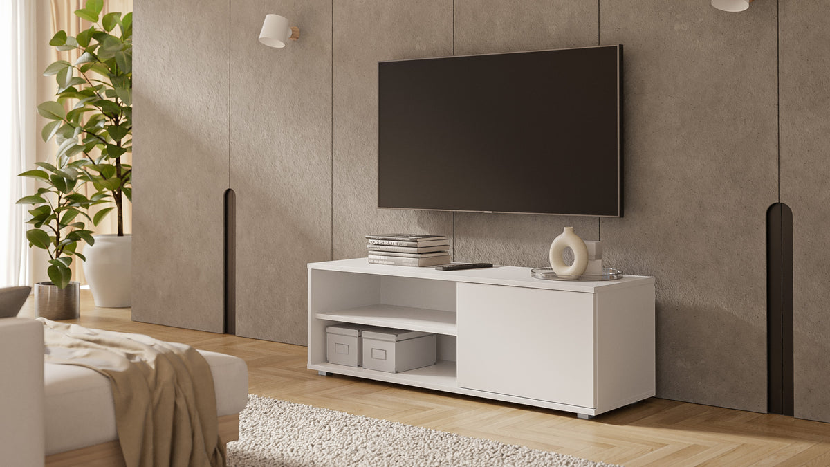 TV stolek VIVA 110 cm – bílá – plastové nohy