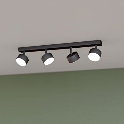 Černé přisazené bodové svítidlo GX53 60 cm, nastavitelné