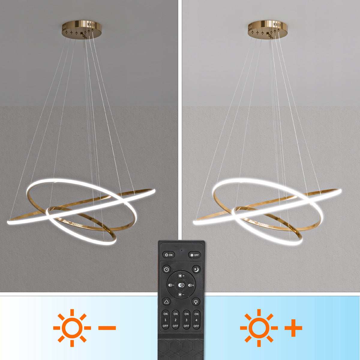 Zlaté kancelářské závěsné LED svítidlo 113 W
