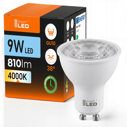 Bílá LED žárovka GU10 9 W, 810 lm, 4000 K – neutrální bílá