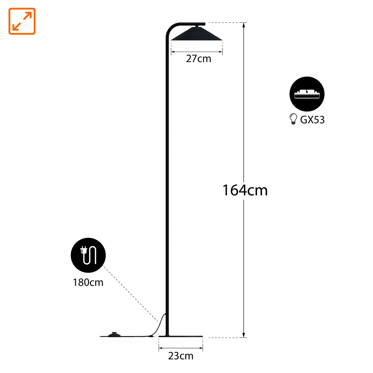 Béžová stojací lampa GX53