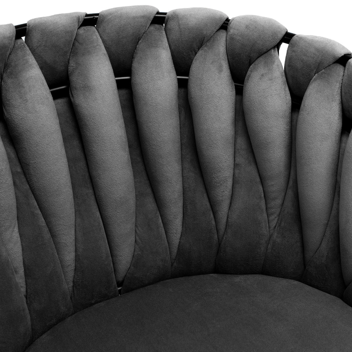 Sametová židle pletené ASTON VELVET grafitové