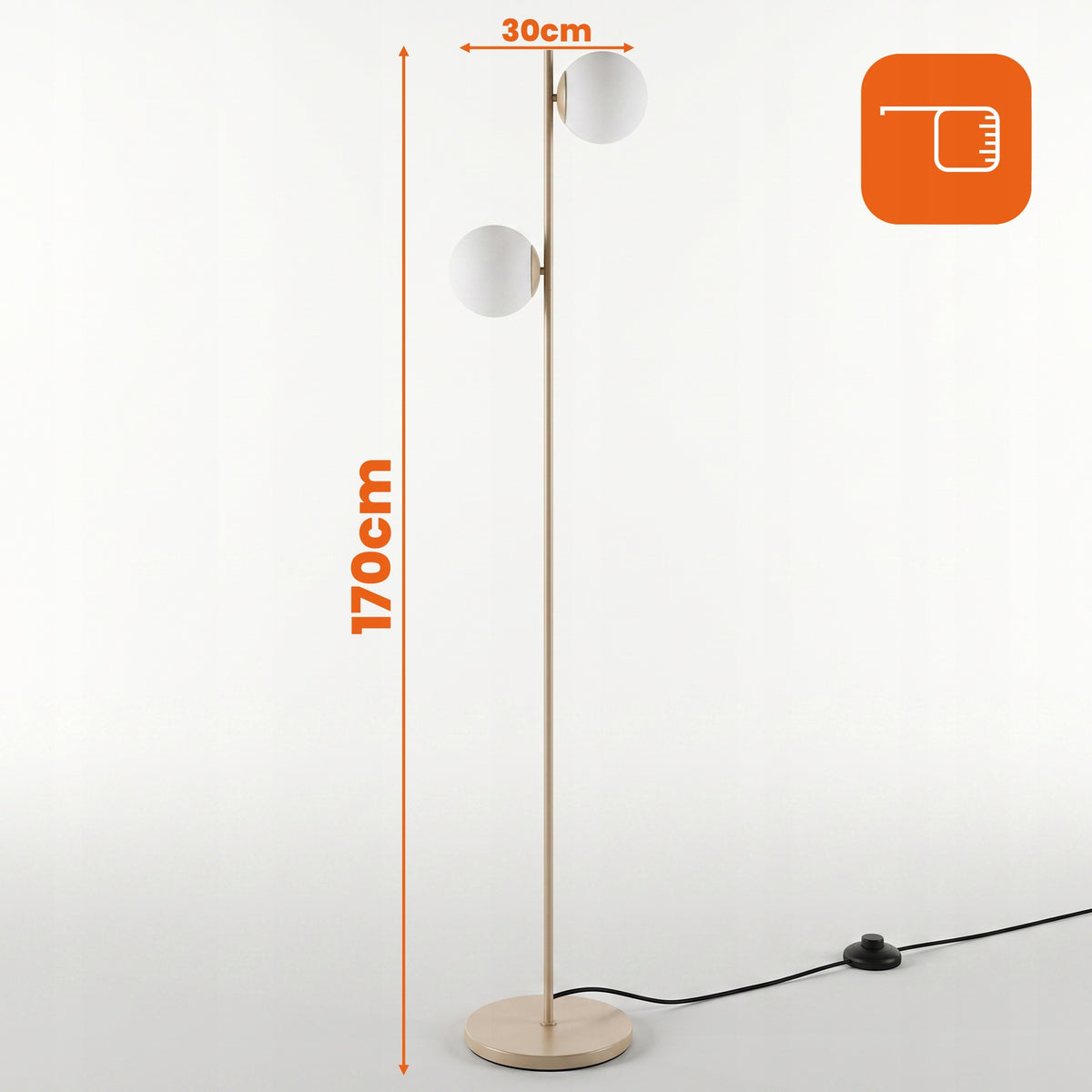 Béžová stojací lampa G9