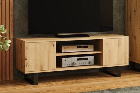 TV stolek FOCUS 135 cm – dub artisan, loftový styl