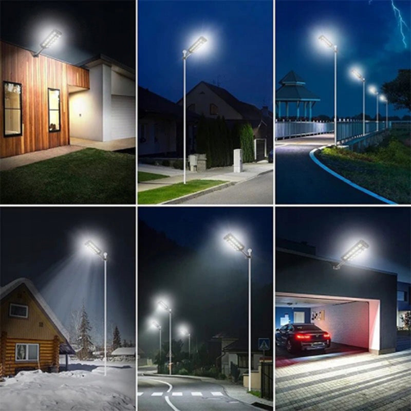 LED solární pouliční svítidlo 6500 K – studená bílá, IP65