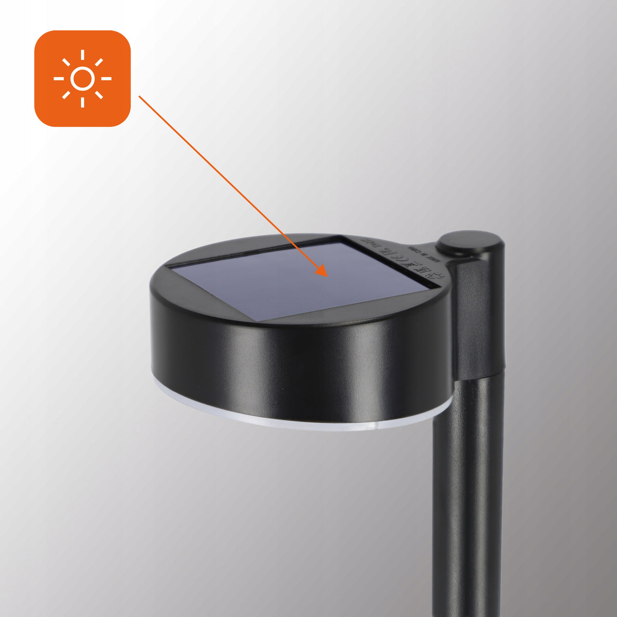 Černé LED solární zápichové svítidlo, IP65