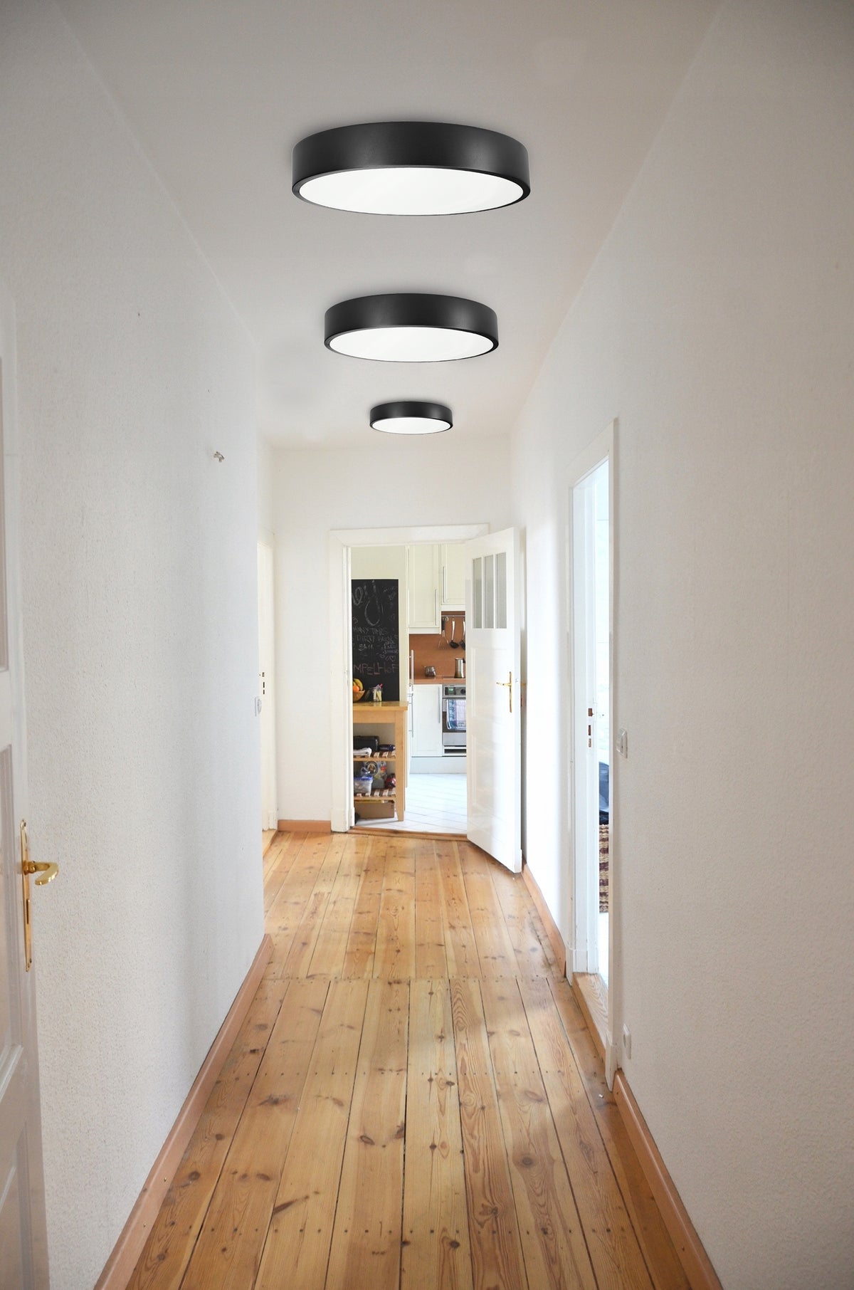 Černé kulaté stropní LED svítidlo 30 W, 30 cm