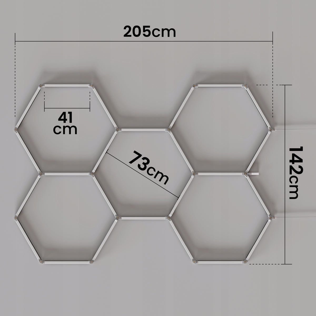 LED HEXAGON osvětlení do garáže 144 W
