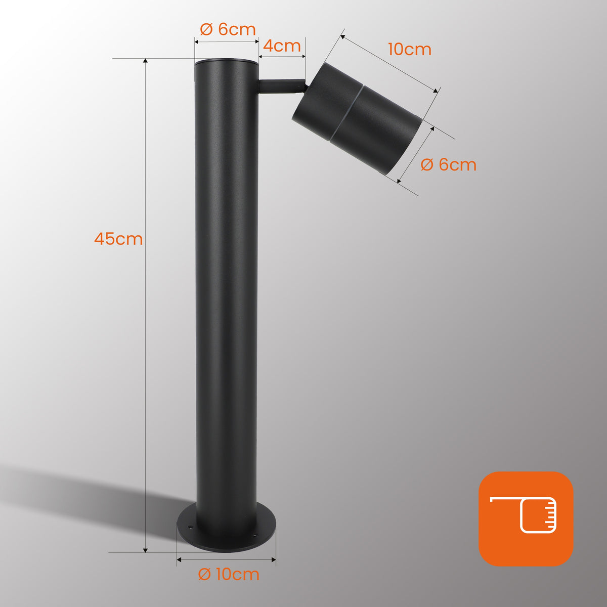 Venkovní osvětlovací sloupek GU10 230 V, 45 cm, IP65