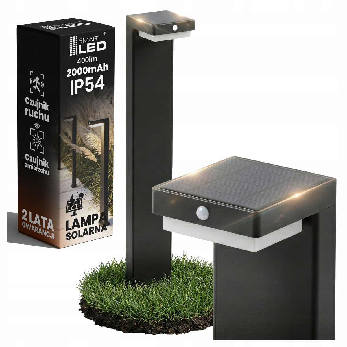 LED solární zápichové svítidlo 400 lm, 70 cm