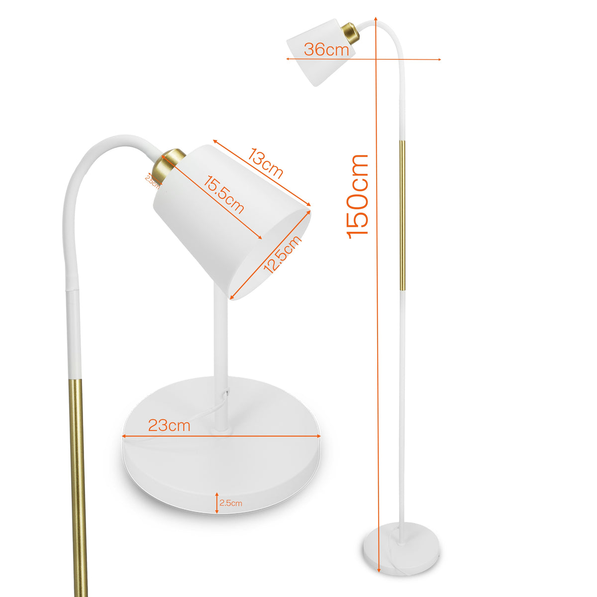 Stojací lampa E27, nastavitelná