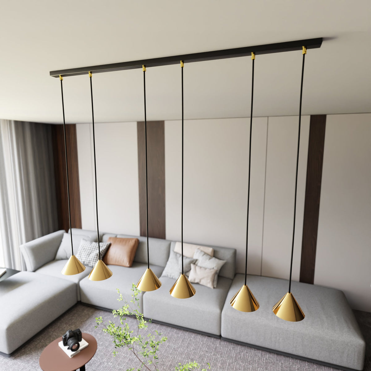 Závěsné svítidlo ELIT 6 – černé / zlaté
