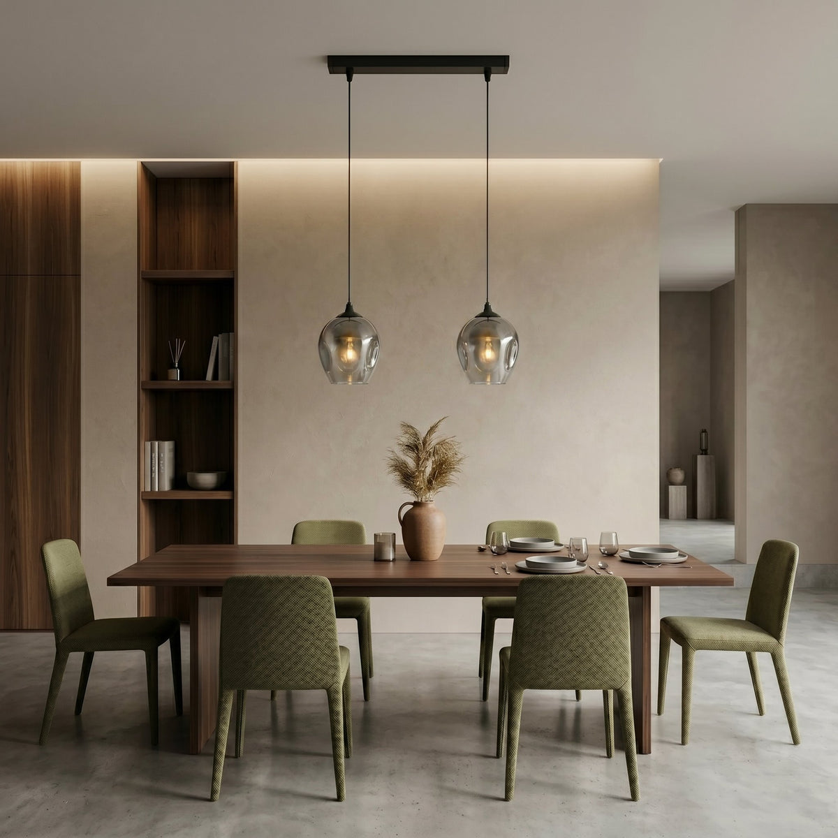 Závěsné svítidlo ISTAR 2 – černé, grafitové sklo
