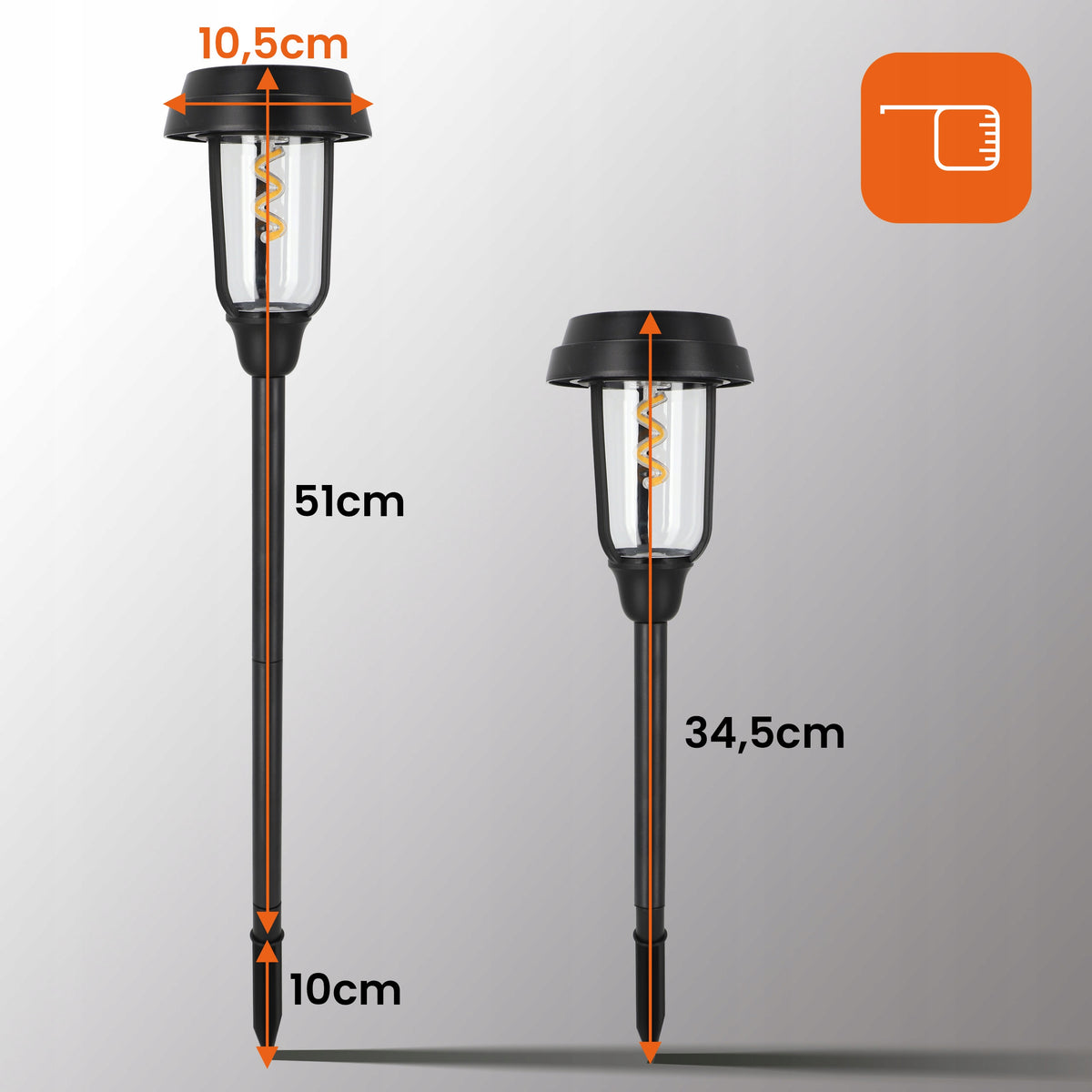 LED solární zápichové svítidlo 2700 K, IP65