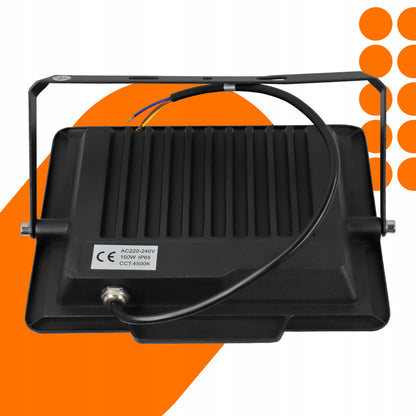 LED reflektor 100 W, 8000 lm, neutrální bílá 4500 K, IP65, 230 V, 23 × 18,5 cm