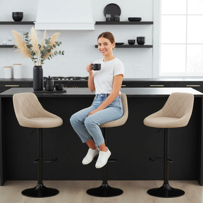 Barová židle Cydro black béžový Velvet