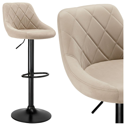 Barová židle Cydro black béžový Velvet
