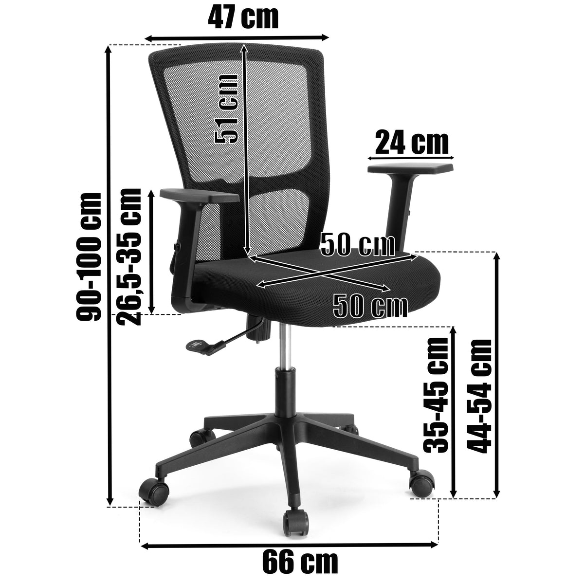 Kancelářské křeslo nastavitelný LINOS černý