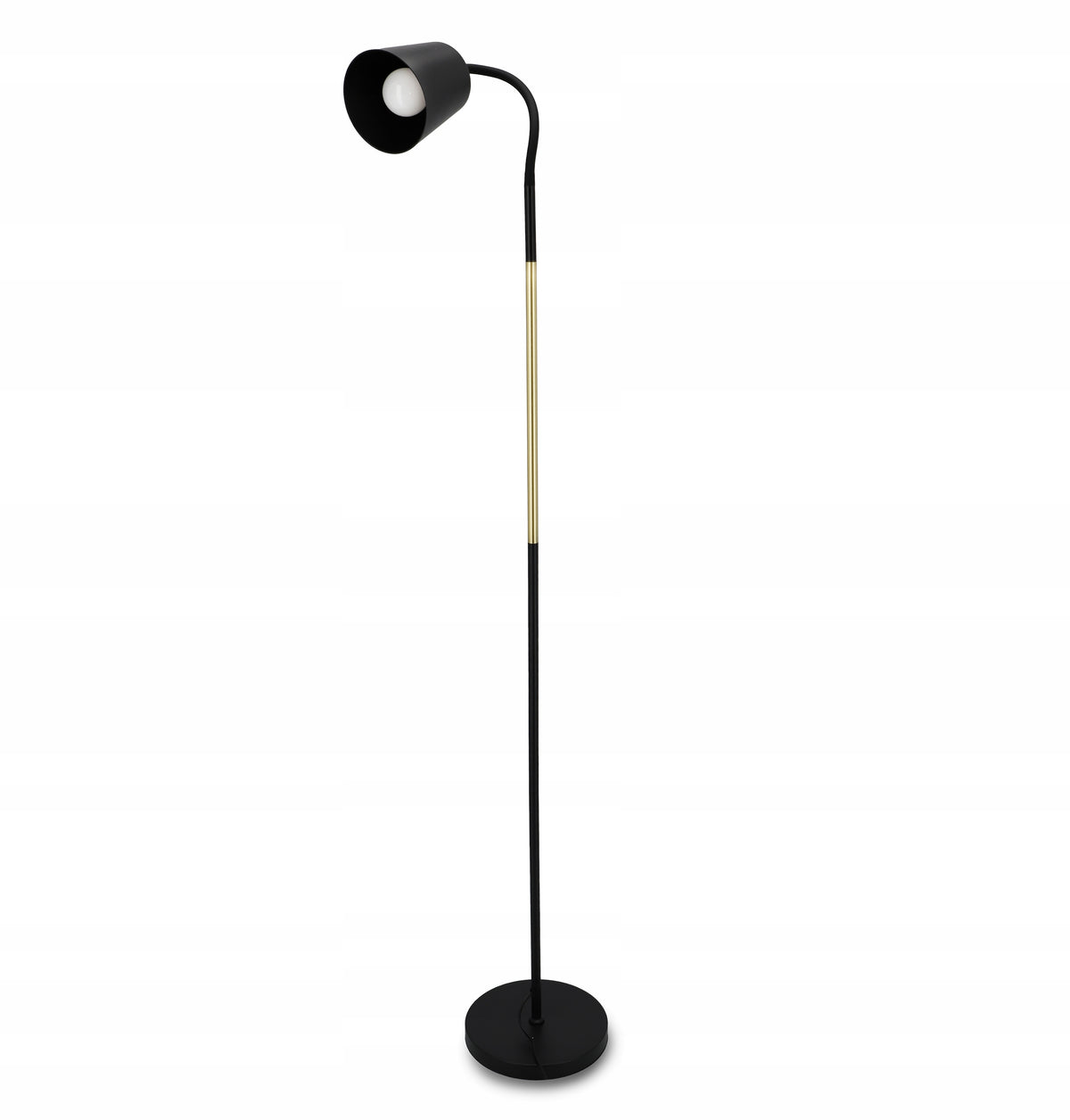 Černá stojací lampa E27, nastavitelná