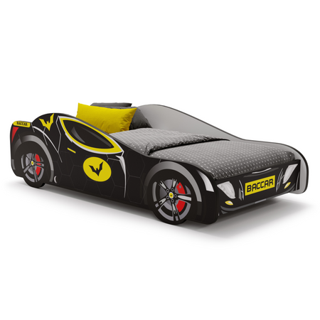 Dětská postel BATCAR 140 × 70 cm s matrací – motiv BACCAR