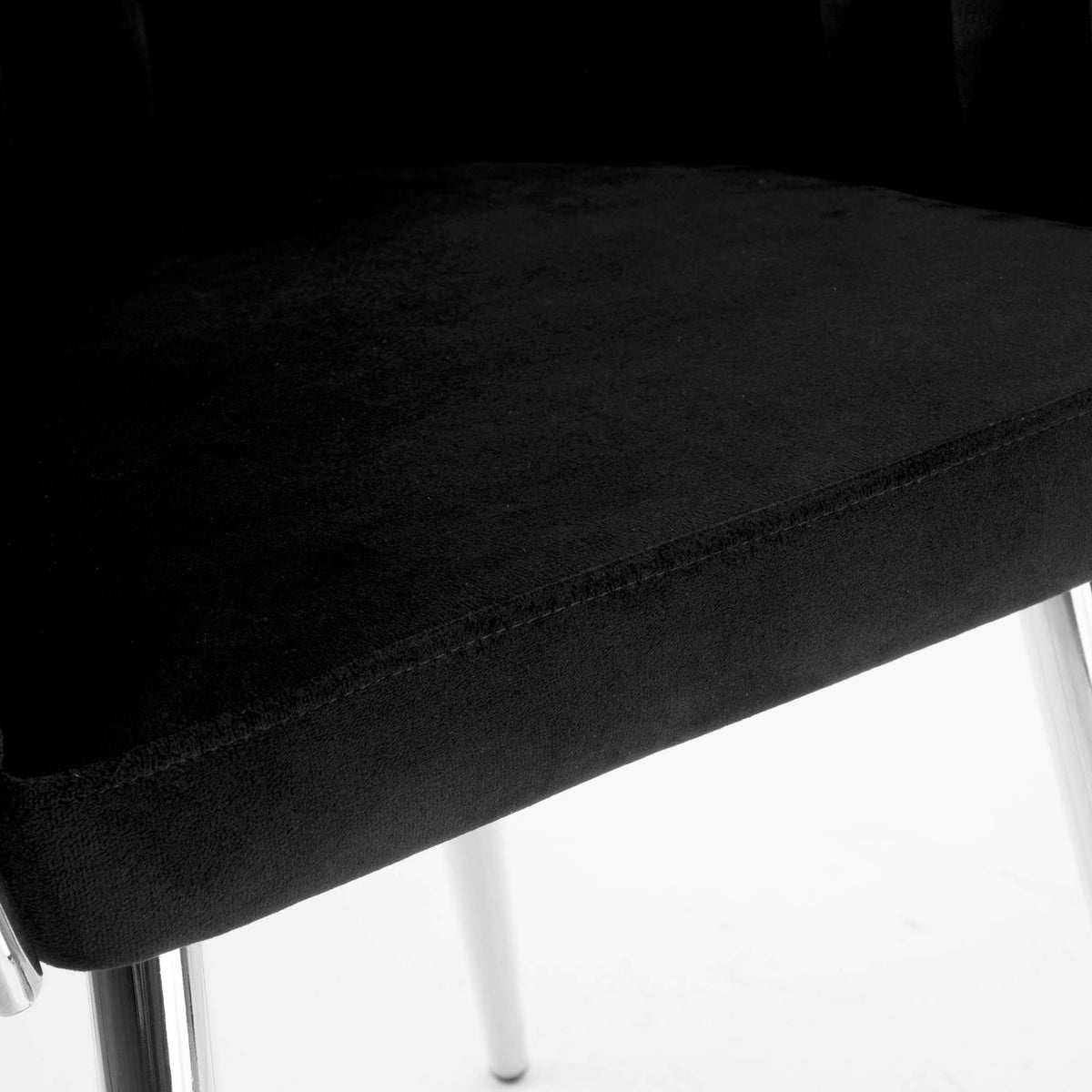 Sametová židle pletené COFTON chrom VELVET černý