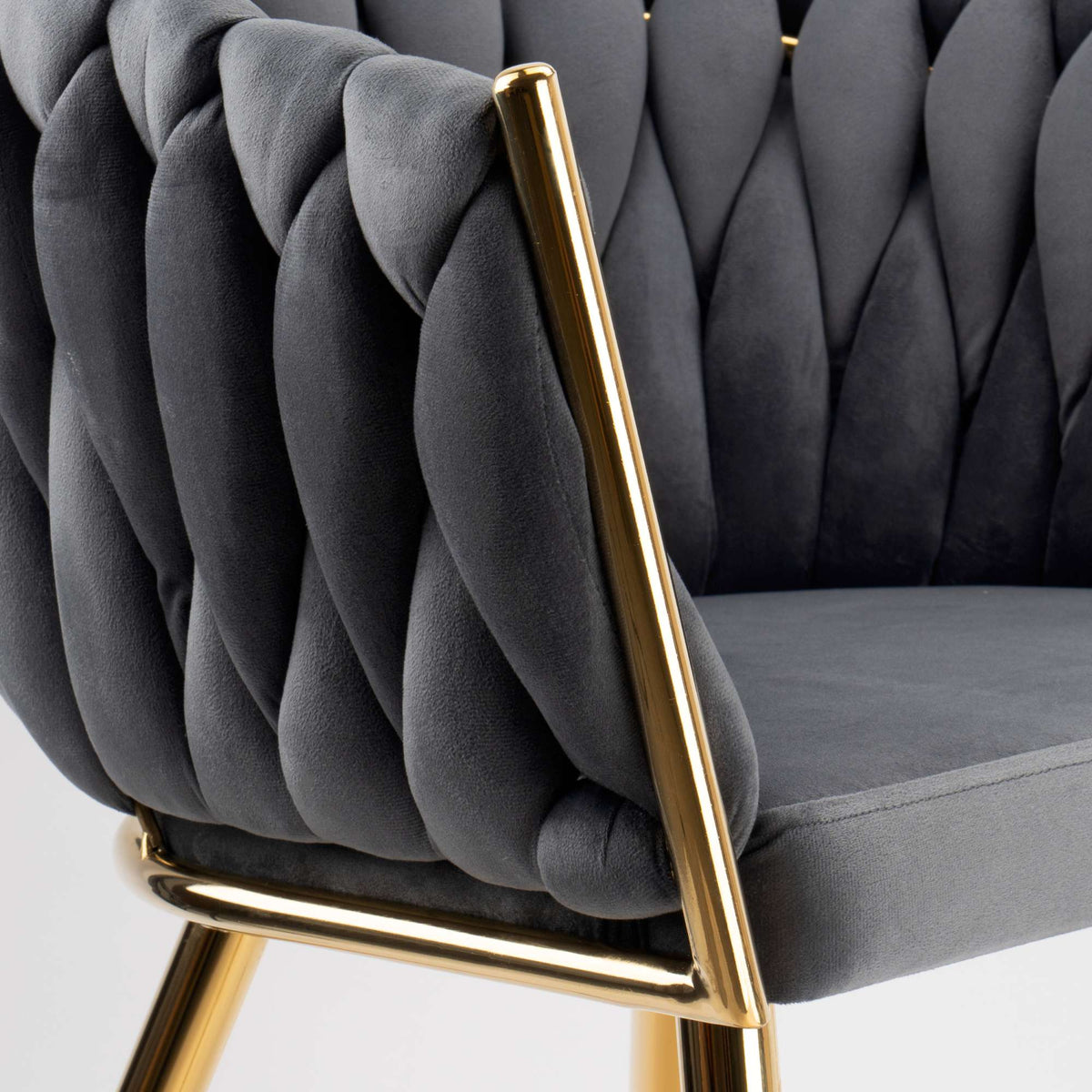 Sametová židle pletené COFTON gold VELVET grafitový