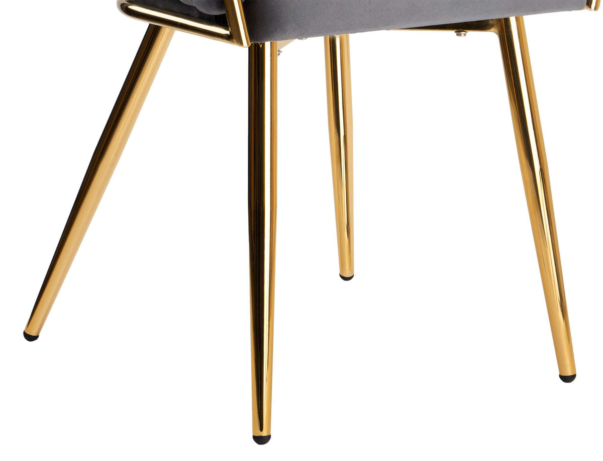 Sametová židle pletené COFTON gold VELVET grafitový
