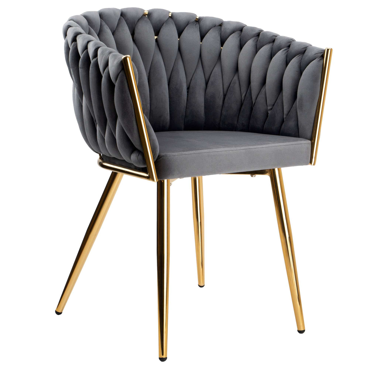 Sametová židle pletené COFTON gold VELVET grafitový