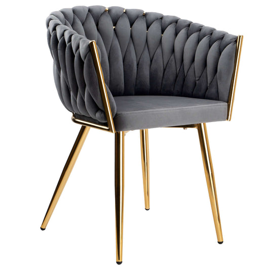 Sametová židle pletené COFTON gold VELVET grafitový