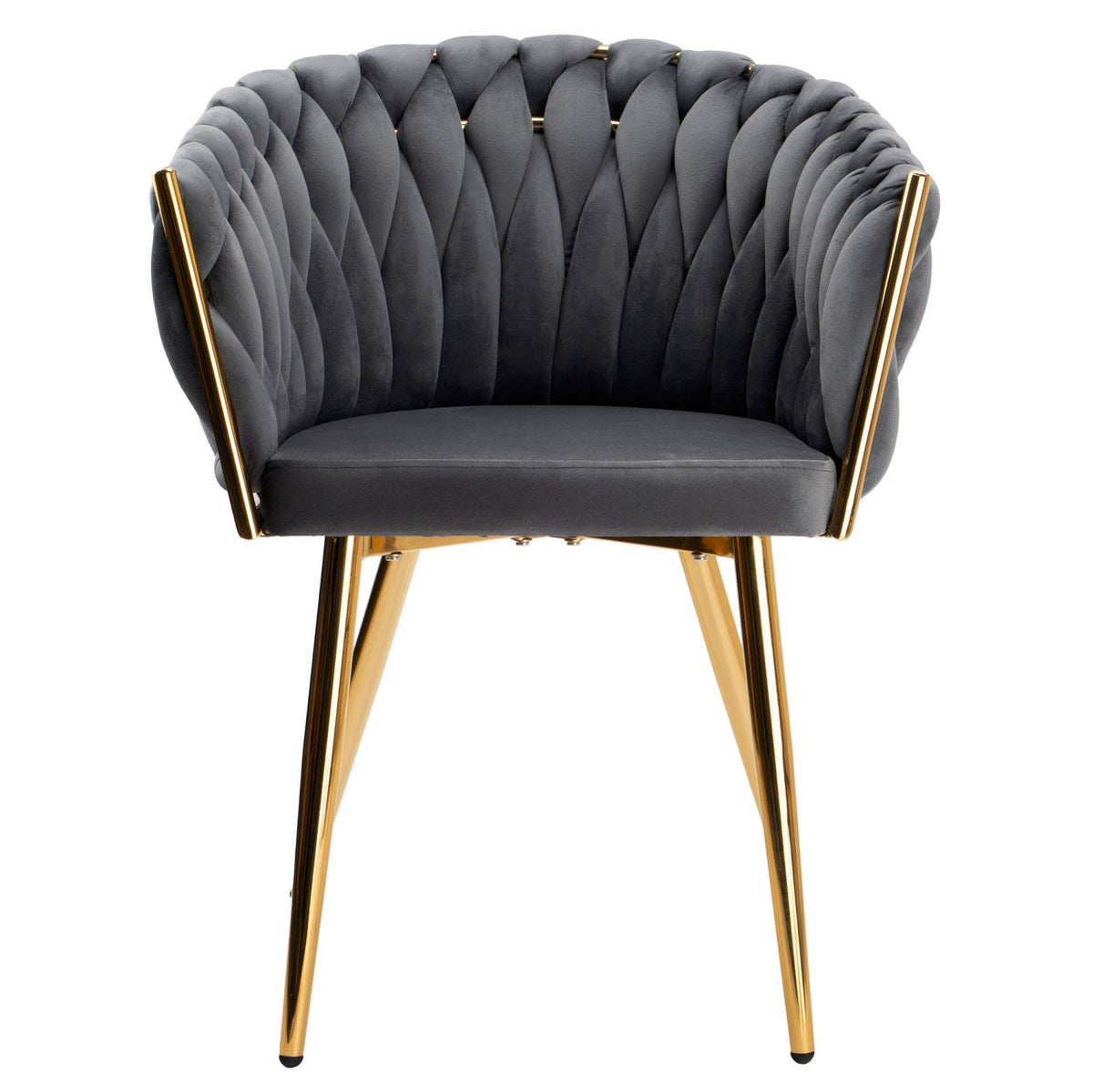 Sametová židle pletené COFTON gold VELVET grafitový