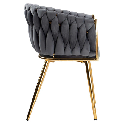 Sametová židle pletené COFTON gold VELVET grafitový