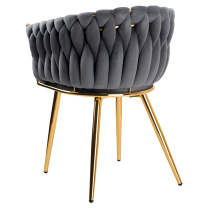 Sametová židle pletené COFTON gold VELVET grafitový